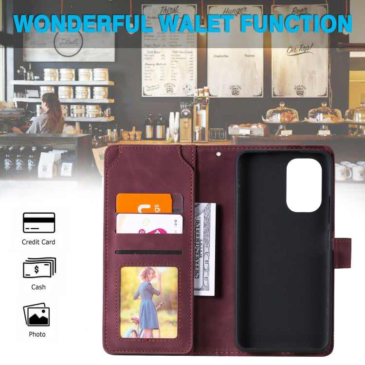 For Xiaomi Redmi K40 / K40 Pro Skin Feel Business Horizontal Flip PU Leather Case with Holder & Multi-Card Slots & Wallet & Lanyard & Photo Frame