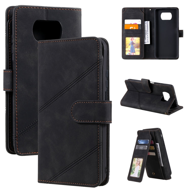 For Xiaomi Poco X3 NFC Skin Feel Business Horizontal Flip PU Leather Case with Holder & Multi-Card Slots & Wallet & Lanyard & Photo Frame