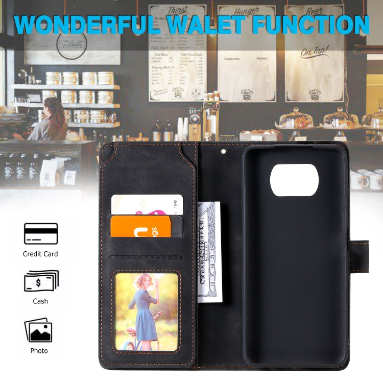 For Xiaomi Poco X3 NFC Skin Feel Business Horizontal Flip PU Leather Case with Holder & Multi-Card Slots & Wallet & Lanyard & Photo Frame