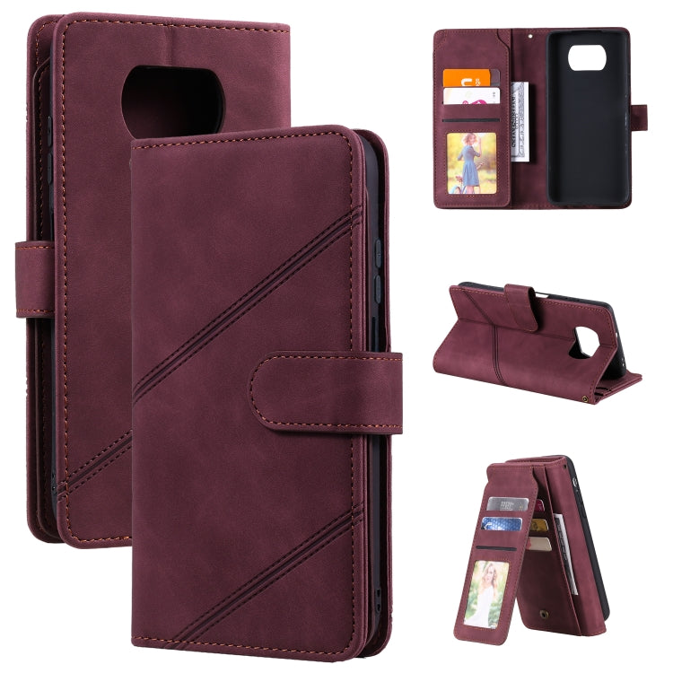 For Xiaomi Poco X3 NFC Skin Feel Business Horizontal Flip PU Leather Case with Holder & Multi-Card Slots & Wallet & Lanyard & Photo Frame