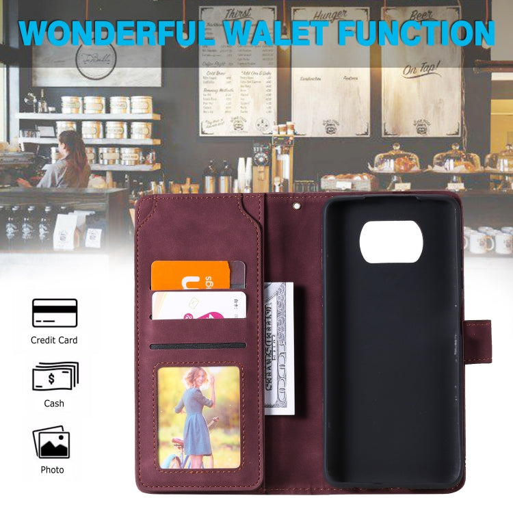For Xiaomi Poco X3 NFC Skin Feel Business Horizontal Flip PU Leather Case with Holder & Multi-Card Slots & Wallet & Lanyard & Photo Frame