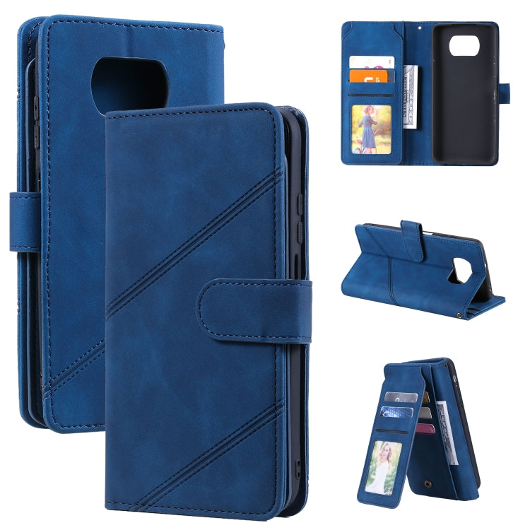 For Xiaomi Poco X3 NFC Skin Feel Business Horizontal Flip PU Leather Case with Holder & Multi-Card Slots & Wallet & Lanyard & Photo Frame