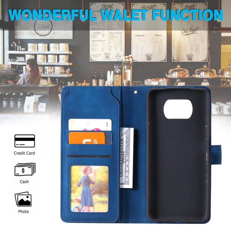 For Xiaomi Poco X3 NFC Skin Feel Business Horizontal Flip PU Leather Case with Holder & Multi-Card Slots & Wallet & Lanyard & Photo Frame