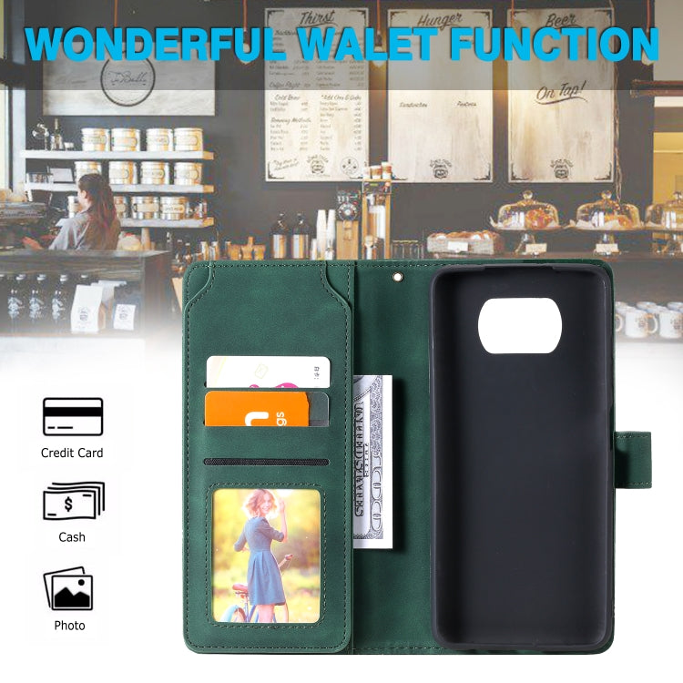 For Xiaomi Poco X3 NFC Skin Feel Business Horizontal Flip PU Leather Case with Holder & Multi-Card Slots & Wallet & Lanyard & Photo Frame