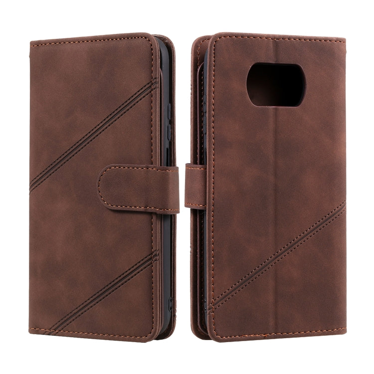 For Xiaomi Poco X3 NFC Skin Feel Business Horizontal Flip PU Leather Case with Holder & Multi-Card Slots & Wallet & Lanyard & Photo Frame