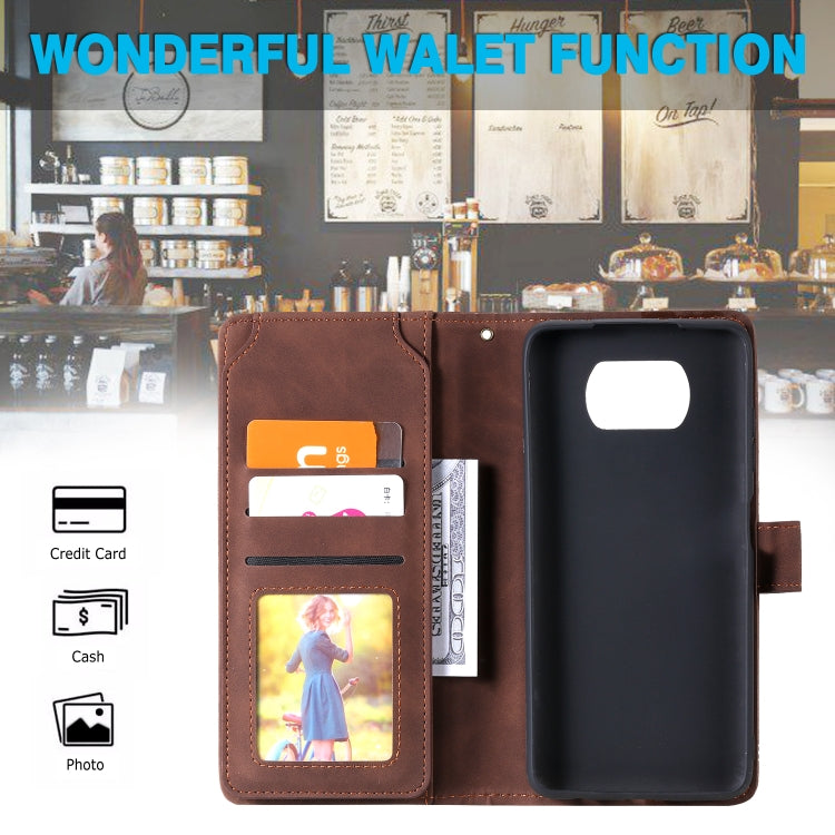 For Xiaomi Poco X3 NFC Skin Feel Business Horizontal Flip PU Leather Case with Holder & Multi-Card Slots & Wallet & Lanyard & Photo Frame