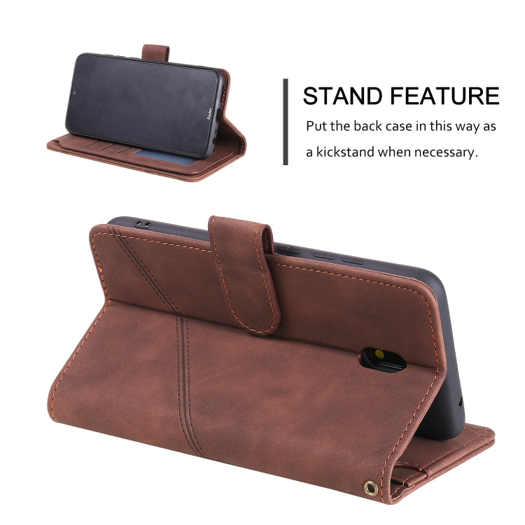 For Xiaomi Redmi 8A Skin Feel Business Horizontal Flip PU Leather Case with Holder & Multi-Card Slots & Wallet & Lanyard & Photo Frame