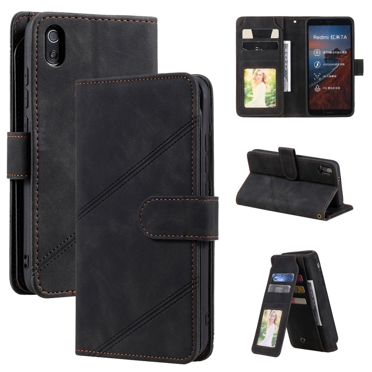 For Xiaomi Redmi 7A Skin Feel Business Horizontal Flip PU Leather Case with Holder & Multi-Card Slots & Wallet & Lanyard & Photo Frame