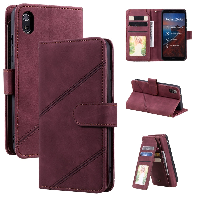 For Xiaomi Redmi 7A Skin Feel Business Horizontal Flip PU Leather Case with Holder & Multi-Card Slots & Wallet & Lanyard & Photo Frame