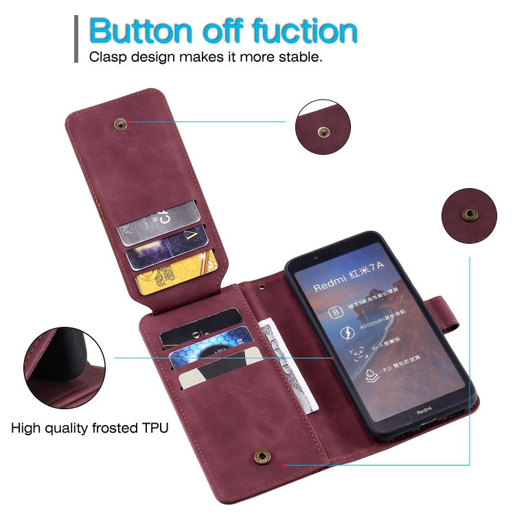 For Xiaomi Redmi 7A Skin Feel Business Horizontal Flip PU Leather Case with Holder & Multi-Card Slots & Wallet & Lanyard & Photo Frame