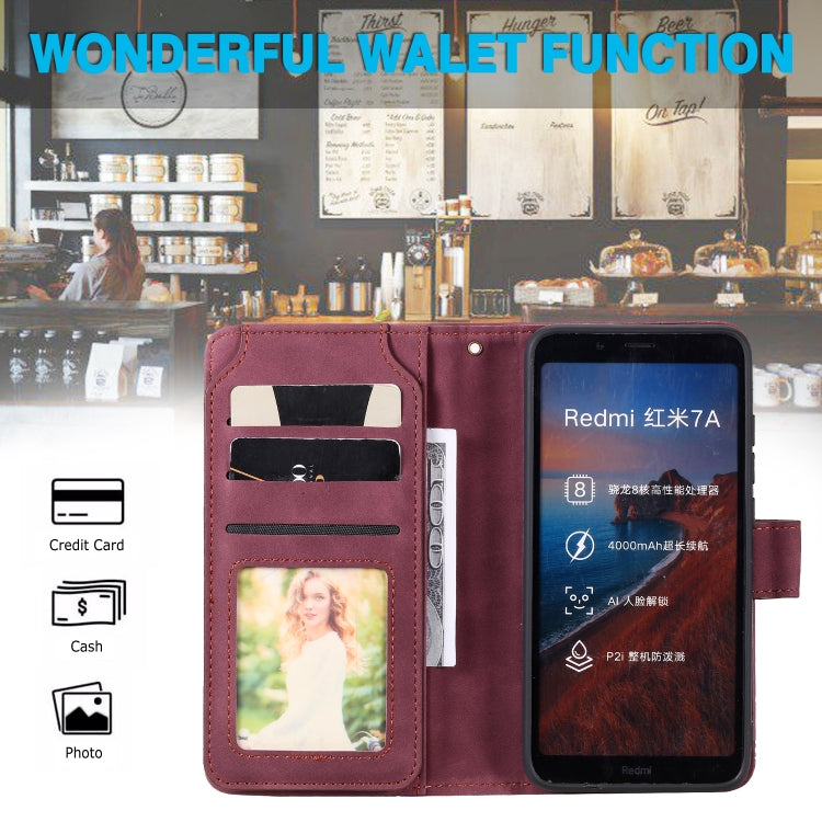 For Xiaomi Redmi 7A Skin Feel Business Horizontal Flip PU Leather Case with Holder & Multi-Card Slots & Wallet & Lanyard & Photo Frame