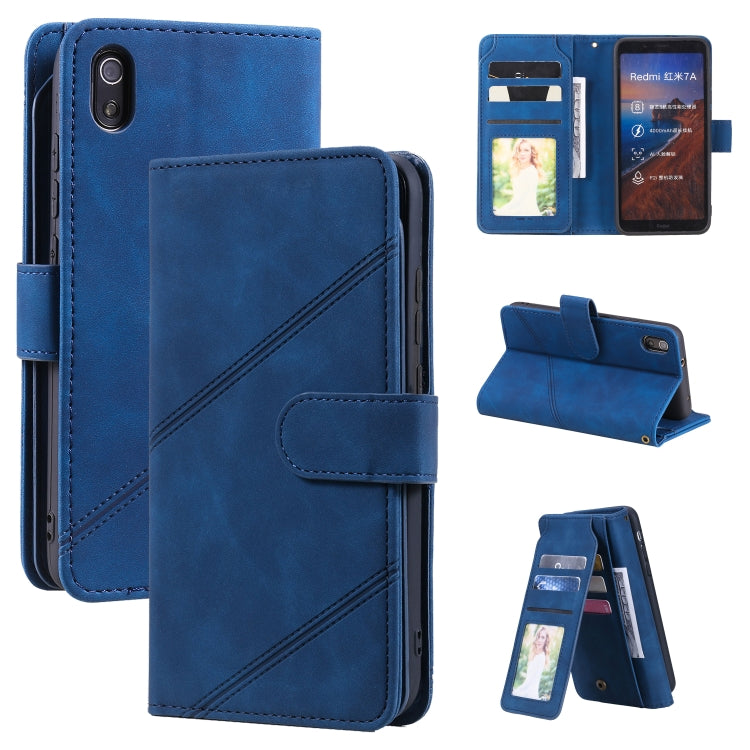 For Xiaomi Redmi 7A Skin Feel Business Horizontal Flip PU Leather Case with Holder & Multi-Card Slots & Wallet & Lanyard & Photo Frame