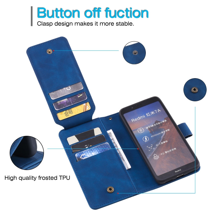 For Xiaomi Redmi 7A Skin Feel Business Horizontal Flip PU Leather Case with Holder & Multi-Card Slots & Wallet & Lanyard & Photo Frame