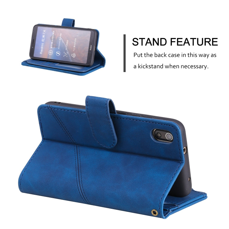 For Xiaomi Redmi 7A Skin Feel Business Horizontal Flip PU Leather Case with Holder & Multi-Card Slots & Wallet & Lanyard & Photo Frame