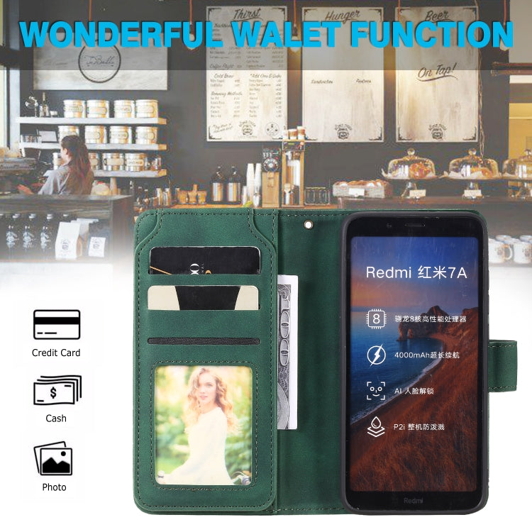 For Xiaomi Redmi 7A Skin Feel Business Horizontal Flip PU Leather Case with Holder & Multi-Card Slots & Wallet & Lanyard & Photo Frame