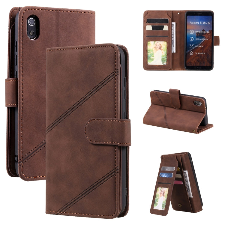 For Xiaomi Redmi 7A Skin Feel Business Horizontal Flip PU Leather Case with Holder & Multi-Card Slots & Wallet & Lanyard & Photo Frame