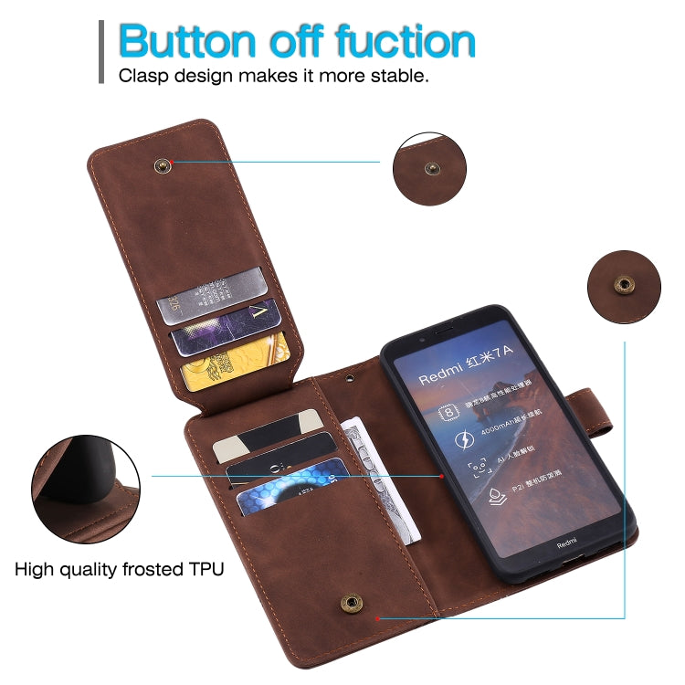 For Xiaomi Redmi 7A Skin Feel Business Horizontal Flip PU Leather Case with Holder & Multi-Card Slots & Wallet & Lanyard & Photo Frame