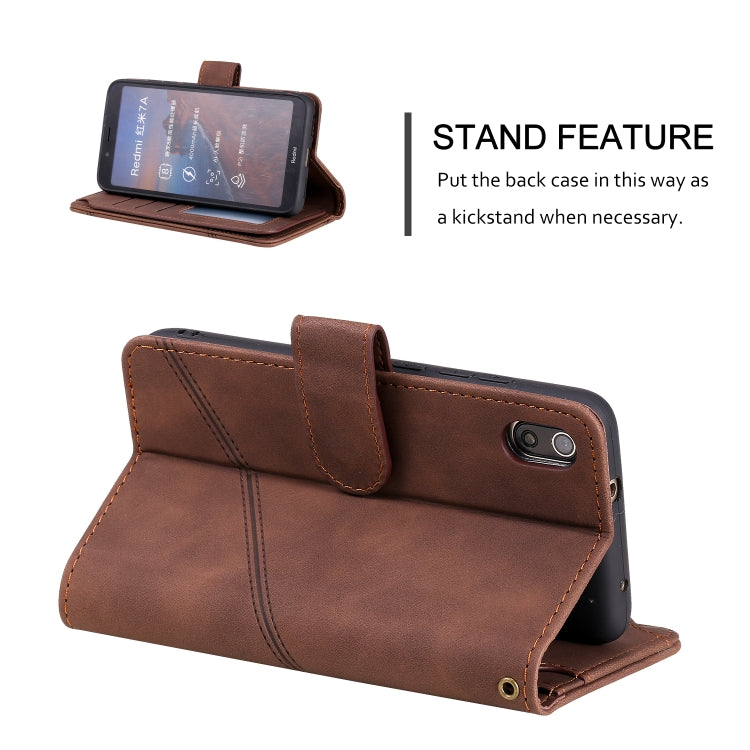 For Xiaomi Redmi 7A Skin Feel Business Horizontal Flip PU Leather Case with Holder & Multi-Card Slots & Wallet & Lanyard & Photo Frame