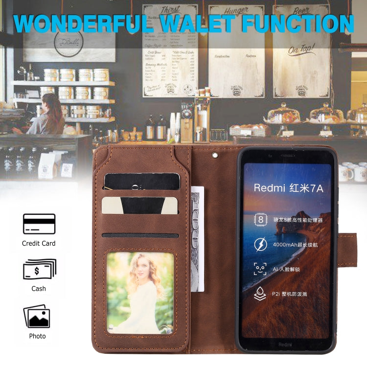 For Xiaomi Redmi 7A Skin Feel Business Horizontal Flip PU Leather Case with Holder & Multi-Card Slots & Wallet & Lanyard & Photo Frame