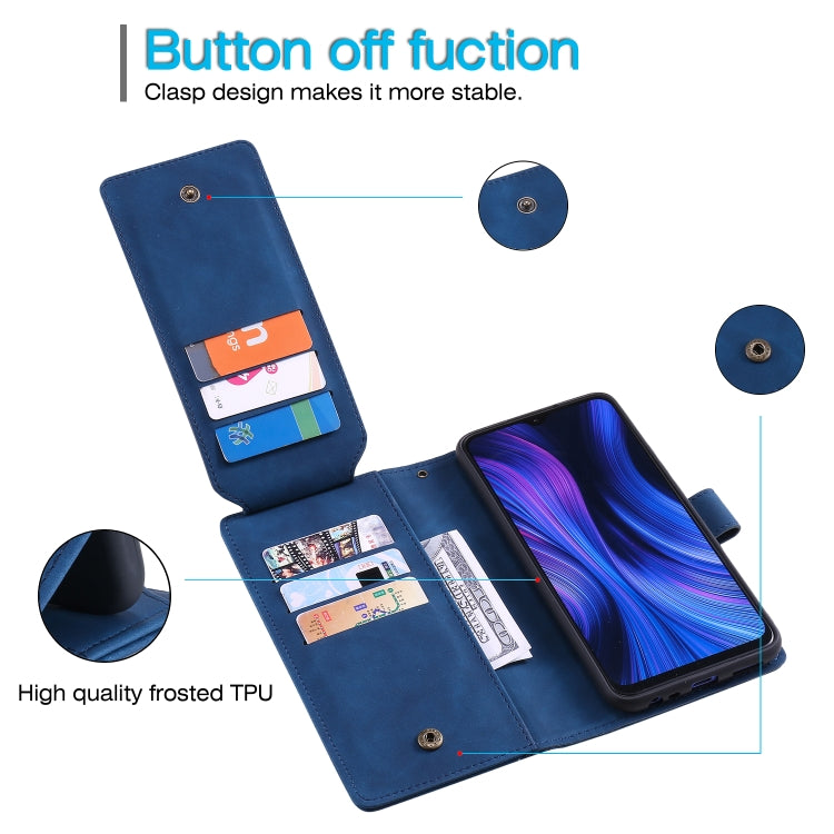 For Xiaomi Redmi 9 Skin Feel Business Horizontal Flip PU Leather Case with Holder & Multi-Card Slots & Wallet & Lanyard & Photo Frame