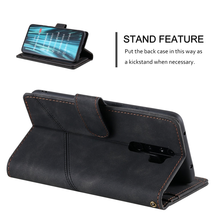 For Xiaomi Redmi Note 8 Pro Skin Feel Business Horizontal Flip PU Leather Case with Holder & Multi-Card Slots & Wallet & Lanyard & Photo Frame