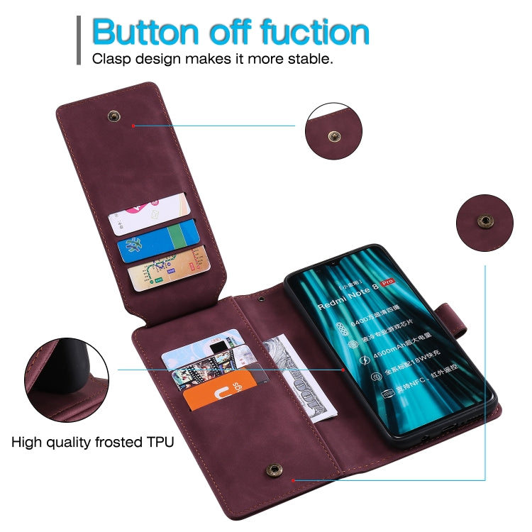 For Xiaomi Redmi Note 8 Pro Skin Feel Business Horizontal Flip PU Leather Case with Holder & Multi-Card Slots & Wallet & Lanyard & Photo Frame