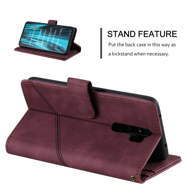 For Xiaomi Redmi Note 8 Pro Skin Feel Business Horizontal Flip PU Leather Case with Holder & Multi-Card Slots & Wallet & Lanyard & Photo Frame