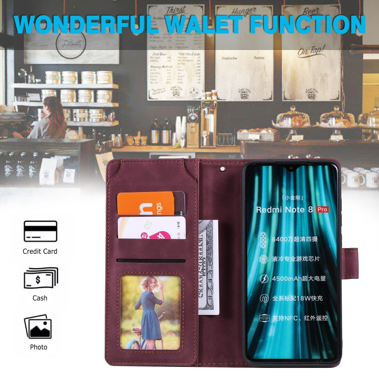 For Xiaomi Redmi Note 8 Pro Skin Feel Business Horizontal Flip PU Leather Case with Holder & Multi-Card Slots & Wallet & Lanyard & Photo Frame