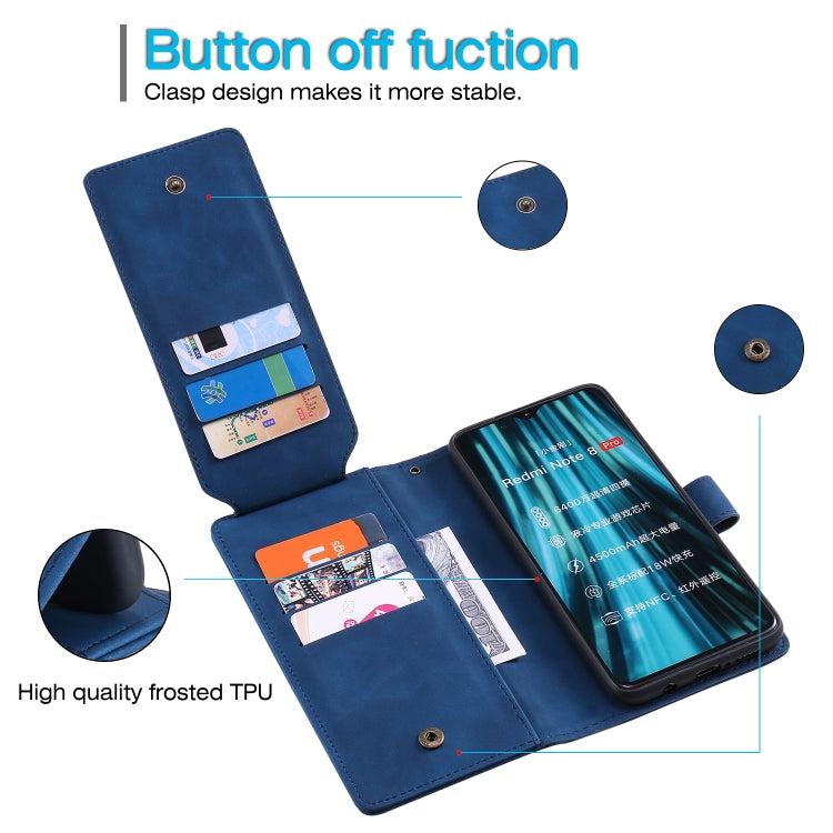 For Xiaomi Redmi Note 8 Pro Skin Feel Business Horizontal Flip PU Leather Case with Holder & Multi-Card Slots & Wallet & Lanyard & Photo Frame