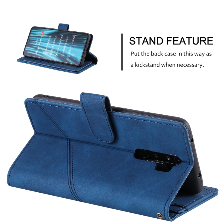 For Xiaomi Redmi Note 8 Pro Skin Feel Business Horizontal Flip PU Leather Case with Holder & Multi-Card Slots & Wallet & Lanyard & Photo Frame