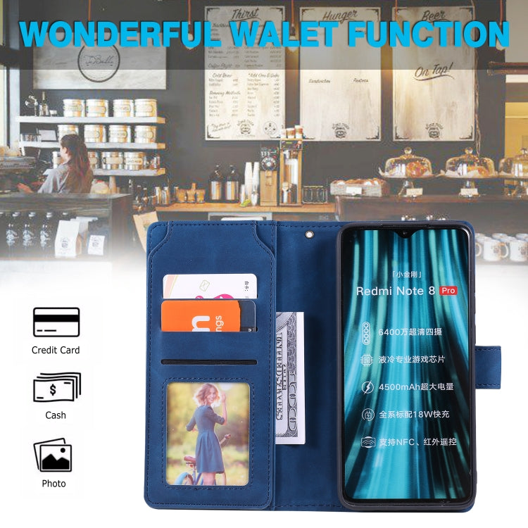 For Xiaomi Redmi Note 8 Pro Skin Feel Business Horizontal Flip PU Leather Case with Holder & Multi-Card Slots & Wallet & Lanyard & Photo Frame