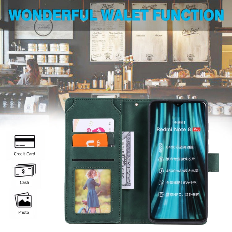 For Xiaomi Redmi Note 8 Pro Skin Feel Business Horizontal Flip PU Leather Case with Holder & Multi-Card Slots & Wallet & Lanyard & Photo Frame