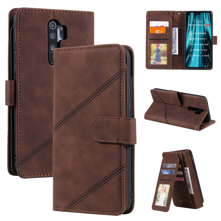 For Xiaomi Redmi Note 8 Pro Skin Feel Business Horizontal Flip PU Leather Case with Holder & Multi-Card Slots & Wallet & Lanyard & Photo Frame