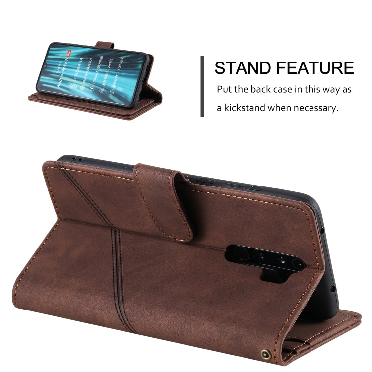 For Xiaomi Redmi Note 8 Pro Skin Feel Business Horizontal Flip PU Leather Case with Holder & Multi-Card Slots & Wallet & Lanyard & Photo Frame