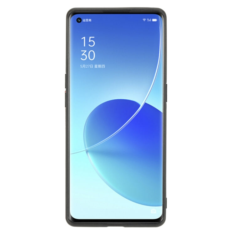 For OPPO Reno6 Pro+ 5G Double Buckle PU + TPU Shockproof Magnetic Protective Case with Card Slot & Holder