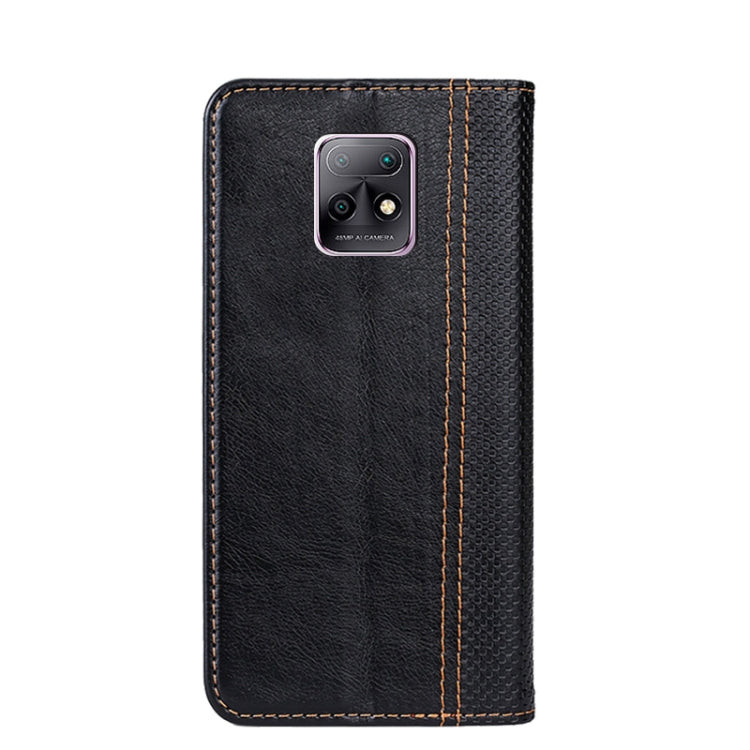 For Xiaomi Redmi 10X 5G Grid Texture Magnetic PU + TPU Horizontal Flip Leather Case with Holder & Card Slot