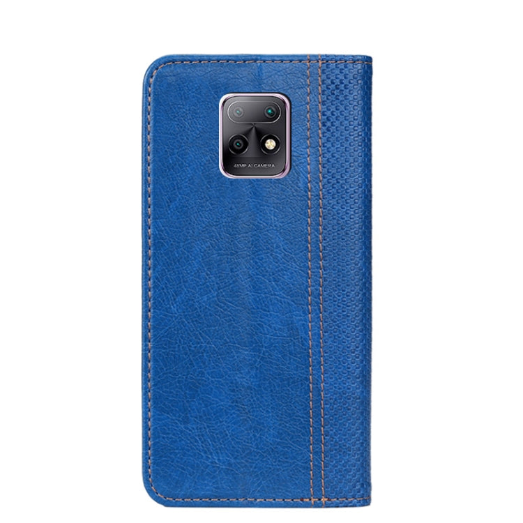 For Xiaomi Redmi 10X 5G Grid Texture Magnetic PU + TPU Horizontal Flip Leather Case with Holder & Card Slot
