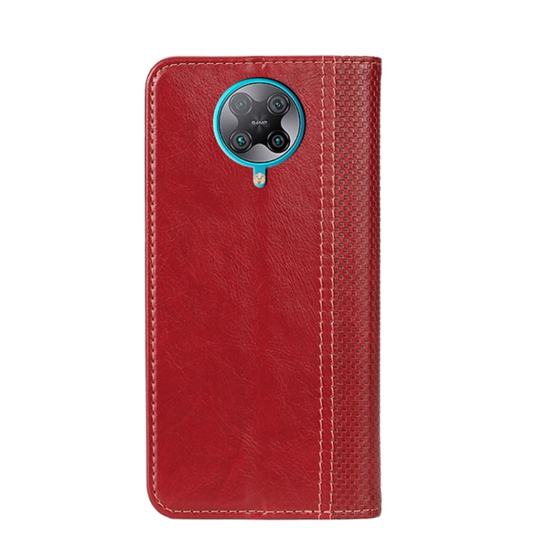 For Xiaomi Redmi K30 Pro Grid Texture Magnetic PU + TPU Horizontal Flip Leather Case with Holder & Card Slot