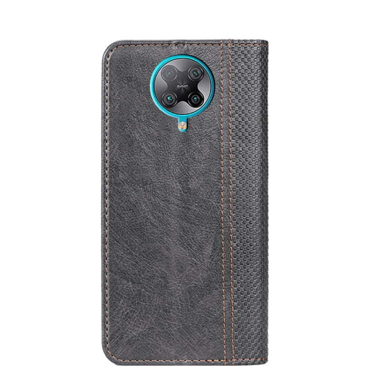 For Xiaomi Redmi K30 Pro Grid Texture Magnetic PU + TPU Horizontal Flip Leather Case with Holder & Card Slot