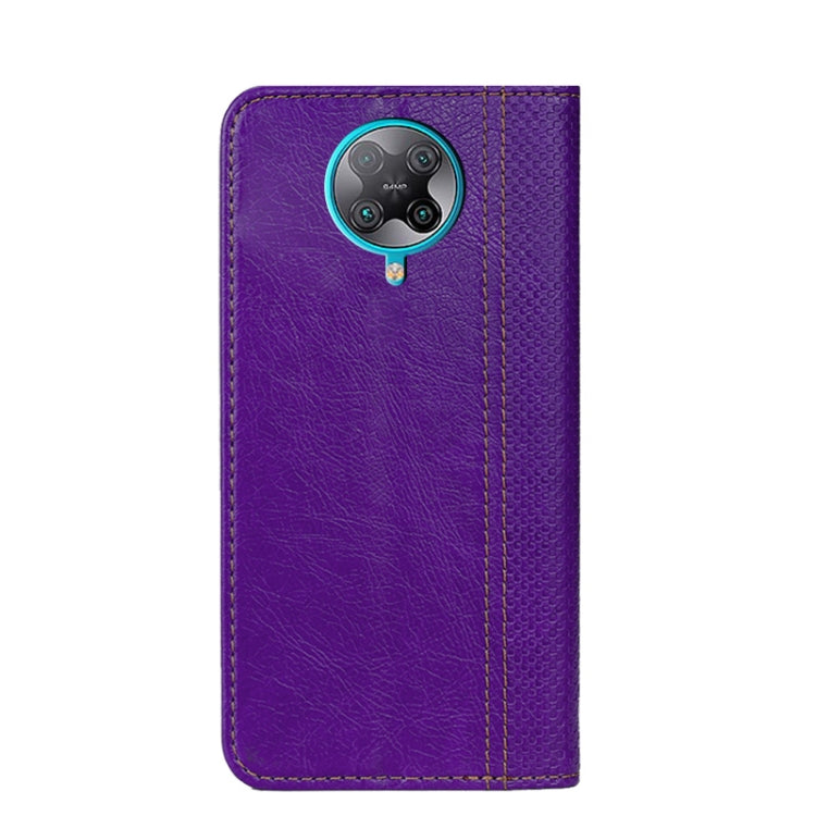 For Xiaomi Redmi K30 Pro Grid Texture Magnetic PU + TPU Horizontal Flip Leather Case with Holder & Card Slot