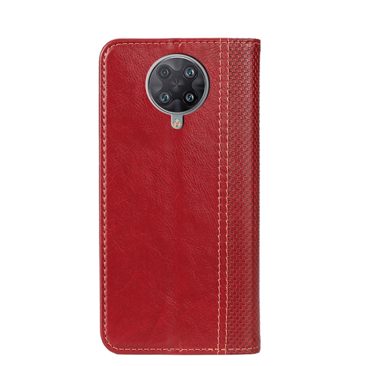 For Xiaomi Redmi K30 Ultra Grid Texture Magnetic PU + TPU Horizontal Flip Leather Case with Holder & Card Slot