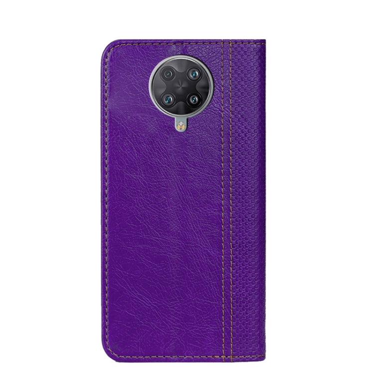 For Xiaomi Redmi K30 Ultra Grid Texture Magnetic PU + TPU Horizontal Flip Leather Case with Holder & Card Slot