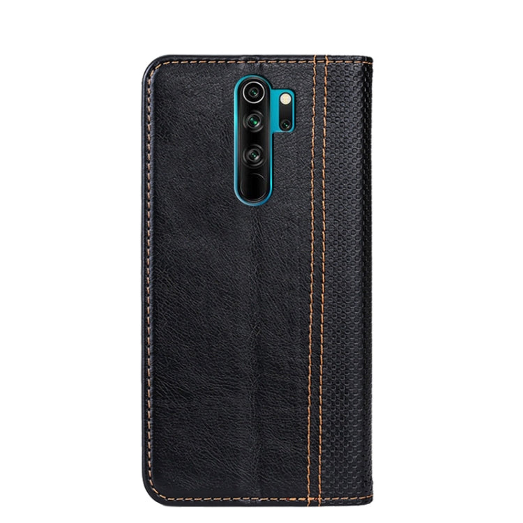 For Xiaomi Redmi Note 8 Pro Grid Texture Magnetic PU + TPU Horizontal Flip Leather Case with Holder & Card Slot