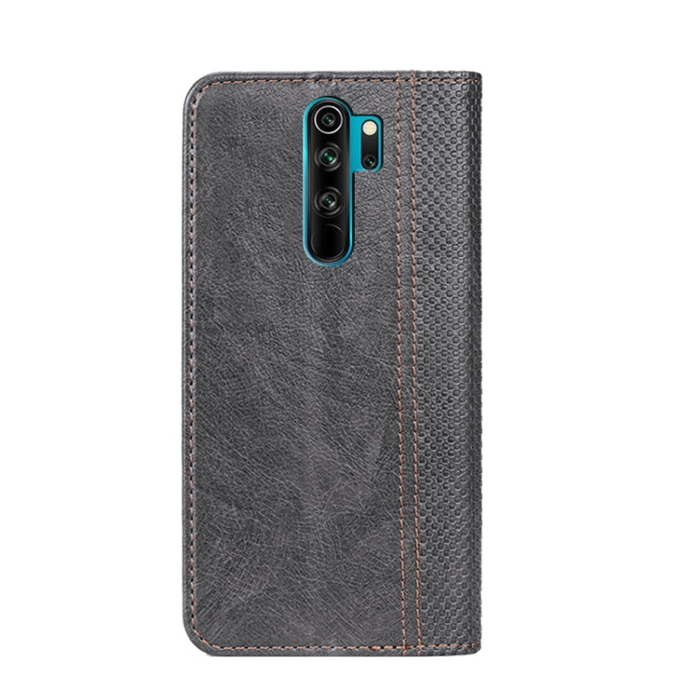 For Xiaomi Redmi Note 8 Pro Grid Texture Magnetic PU + TPU Horizontal Flip Leather Case with Holder & Card Slot
