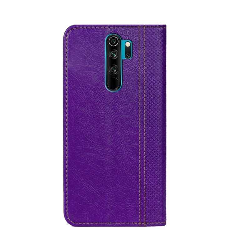 For Xiaomi Redmi Note 8 Pro Grid Texture Magnetic PU + TPU Horizontal Flip Leather Case with Holder & Card Slot