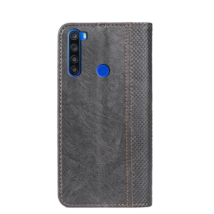 For Xiaomi Redmi Note 8T Grid Texture Magnetic PU + TPU Horizontal Flip Leather Case with Holder & Card Slot