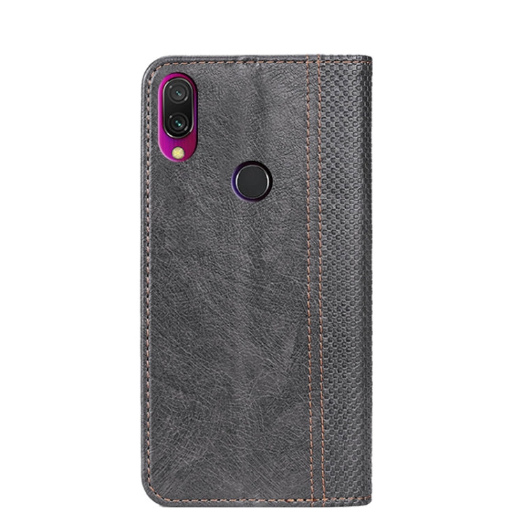 For Xiaomi Redmi Y3 Grid Texture Magnetic PU + TPU Horizontal Flip Leather Case with Holder & Card Slot