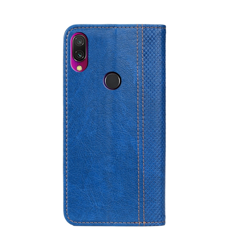 For Xiaomi Redmi Y3 Grid Texture Magnetic PU + TPU Horizontal Flip Leather Case with Holder & Card Slot