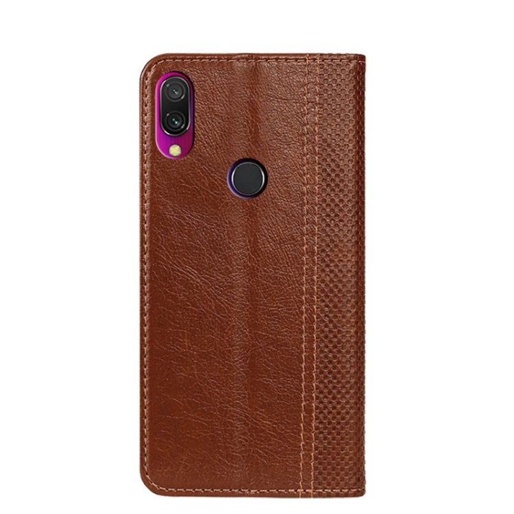 For Xiaomi Redmi Y3 Grid Texture Magnetic PU + TPU Horizontal Flip Leather Case with Holder & Card Slot
