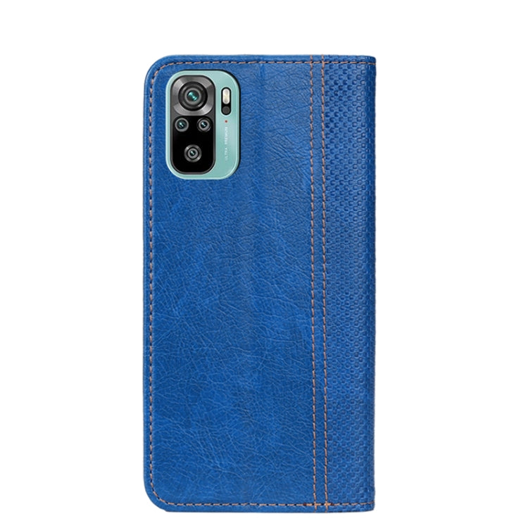 For Xiaomi Redmi Note 10 Grid Texture Magnetic PU + TPU Horizontal Flip Leather Case with Holder & Card Slot